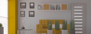 Render of 3D contemporary Living Room Interior and modern furniture